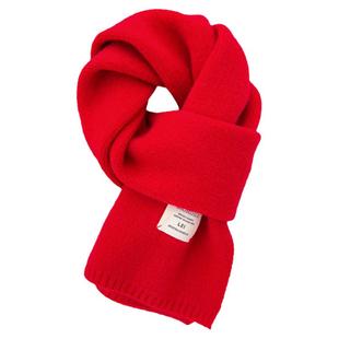 纯淡粉色短围巾女生秋冬季针织毛线可爱甜美儿童宝宝护颈小围脖子