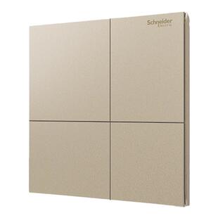 施耐德官方旗舰店一开五孔插座开关面板暗装家用86型插座境尚金色