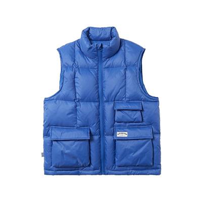 蓝汽水立领儿童防泼水羽绒马甲