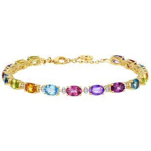 ENZO 18K金多彩宝石钻石手链女彩虹誓约新春礼物