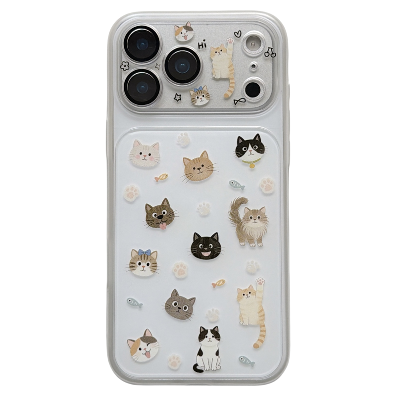jze 可爱萌趣卡通猫咪带链条适用苹果17ProMax手机壳二合一iphone16pro新款17女15pro超好看14全包防摔手机套