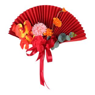 结婚楼梯扶手装饰别墅阳台仿真花创意拉花新房卧室婚房婚庆布置