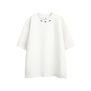 XAKA 美式休闲铆钉设计cleanfit圆领短袖t恤男结构设计感半袖上衣