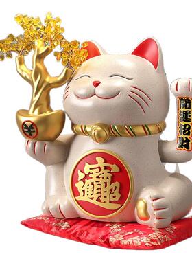 尊玉鼎陶瓷摇手招财猫前台装饰品