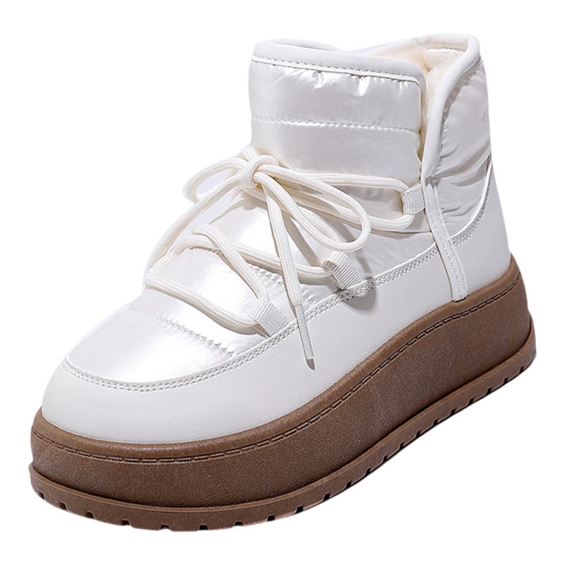 冬季加绒加厚户外厚底雪地靴女