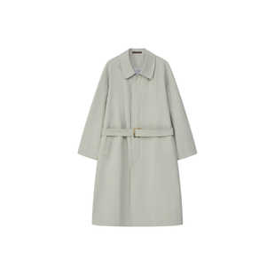 Cycle Document 高级感卡其灰长款过膝风衣外套女通勤风收腰大衣