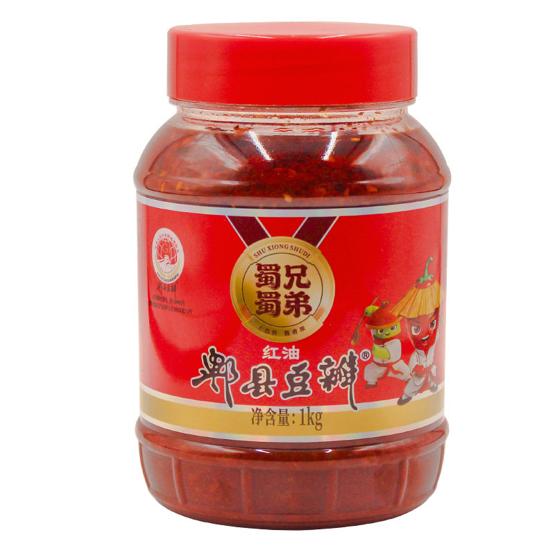 四川郫县豆瓣酱2斤蜀兄蜀弟正宗红油豆瓣酱商用批发炒菜特级专用