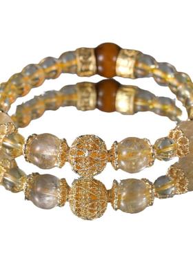 数钱数到手抽筋招财黄水晶手链女