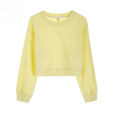 奶油黄元气少女显白糖果色卫衣