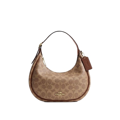 COACH/蔻驰官方 奥莱款EMILY 女士老花单肩斜挎手提包半月包CDX17