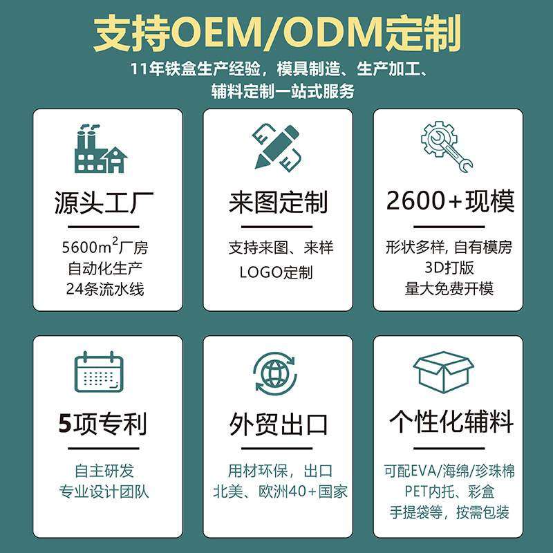 三折折叠带卡槽绘画色装盒12水彩颜料空铁盒小号颜料水彩分固体