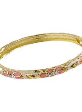 简复古珐琅jtf景泰蓝手镯镀金女