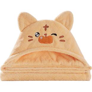 欧孕儿童浴巾可穿式男女孩斗篷加厚秋冬抗菌浴袍婴儿宝宝带帽四季