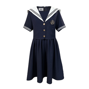 车厘子jk【星空少女】原创学院风连衣裙水手服海军领显瘦遮肉短裙