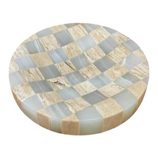 法式简约天然大理石圆形托盘北欧设计师客厅卧室玄关收拾收纳摆件