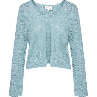 EP雅莹2025春季新款女装 棉麻花纱镂空披肩外套薄款针织开衫9133A