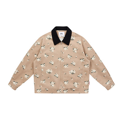 拼色翻领男女长袖夹克外套