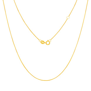 水贝黄金官方旗舰店18K肖邦链百搭项链时尚玫瑰金au750礼物送女友