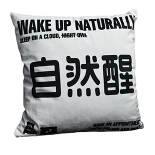 原创自然醒趣味抱枕客厅车载沙发靠枕办公室座椅腰枕靠垫午睡趴枕