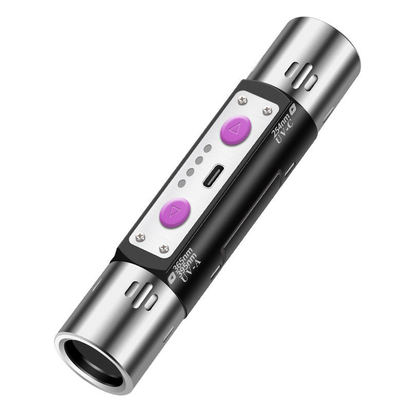 白钨矿专用紫光灯大功率254nm手电筒短波荧光检测365uv紫外线鉴定