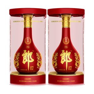 [双瓶装]郎酒 红花郎酒红15十五 53度酱香型白酒500ml*2瓶  宴请