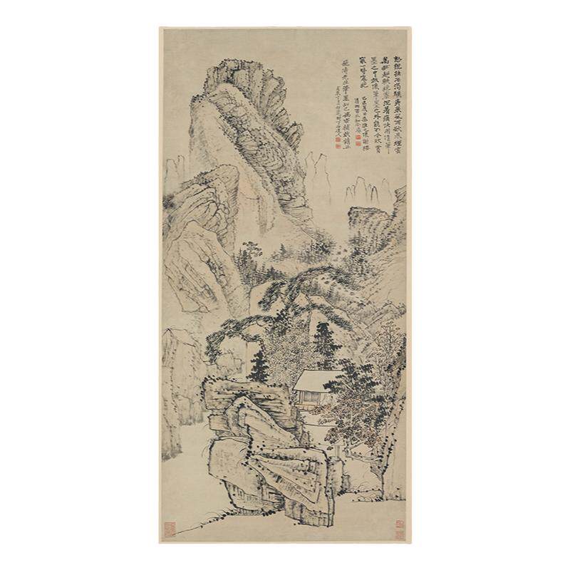 清四僧石涛山水立轴高清