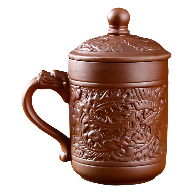 宜兴紫砂杯过滤茶水分离养生泡茶功夫茶具杯子紫砂陶瓷茶杯办公杯