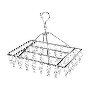 不锈钢袜子晾衣架家用多夹子晒衣夹多功能挂阳台防风凉内衣架神器