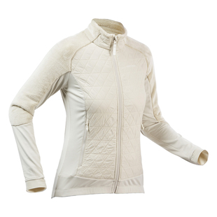 迪卡侬抓绒衣女修身冲锋衣内胆户外跑步保暖摇粒绒外套ODF