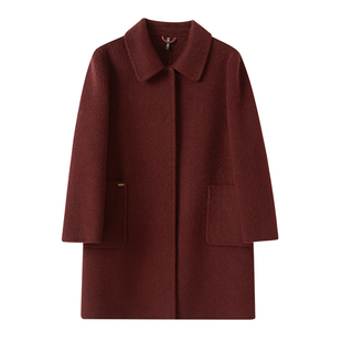 凯姿莎时尚双面呢羊毛大衣女中年秋冬呢子中长款妈妈装毛呢绒外套