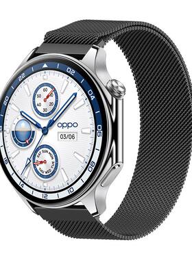 适用于OPPO Watch S智能手表金属表带Sport/4Pro米兰尼斯金属腕带OPPO Watch X3/X2/X2 Mini通用22/18mm配件