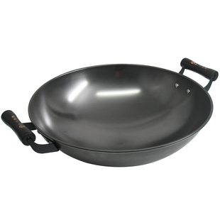 正宗陆川铁锅无涂层 不粘锅炒锅家用双耳炒菜锅 天然铸铁锅免开锅