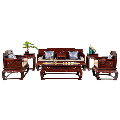 红木沙发组合印尼黑酸枝木明式宝