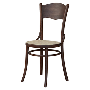 复古侘寂风藤编实木索耐特餐椅中古风法式餐厅椅子54号椅网红家用