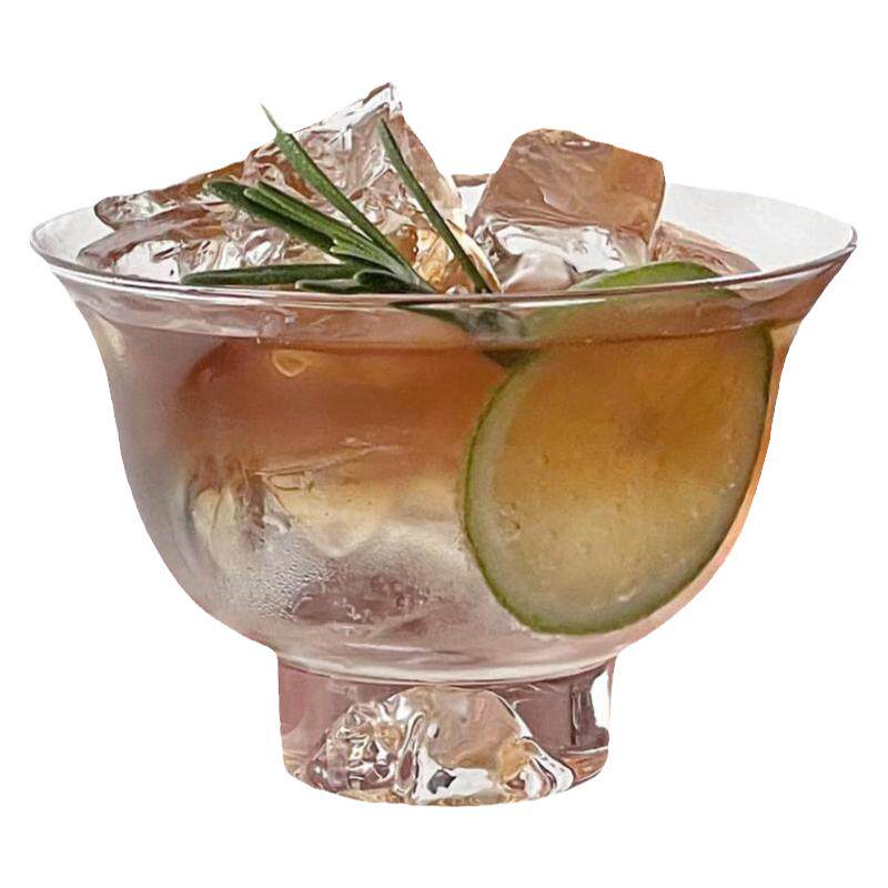 中式通用玻璃高脚观山茶杯