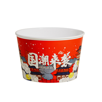 一次性原木浆纸碗50只装国潮