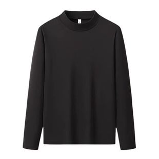 冬季双面德绒长袖t恤男士半高领冬天保暖内衣套装内搭打底上衣服