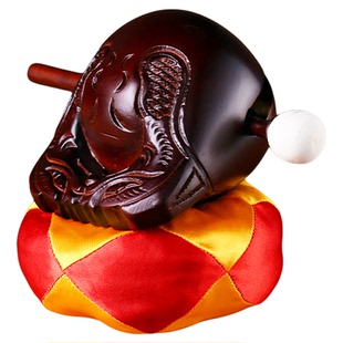 香樟木木鱼法器实木家用一套棒槌垫子老式小木鱼木雕摆件打击乐器