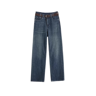 广州十三行爆款高端新塘牛仔裤女秋冬款加绒加厚窄版直筒裤子郑州