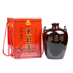 正宗江阴特产 黑杜酒杜圆坊10度 单瓶1.5L枸杞红枣 江苏老字号