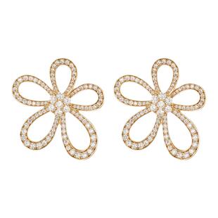 INCH EDITION人间富贵花蕾丝大花耳环高级感百搭轻奢新款耳饰