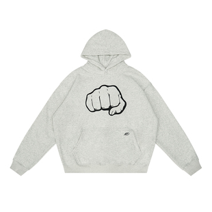 NICEID NICE运动卫衣加绒男女秋冬潮流休闲宽松连帽圆领套头上衣