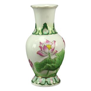 供佛花瓶浮雕陶瓷莲花供佛花瓶净水瓶佛前插花供花瓶佛堂家居摆件