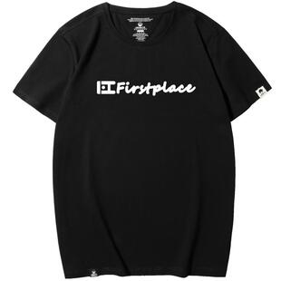 KERWATS可维斯品牌95棉男女T恤英文印花胖子潮牌夏季休闲圆领短袖