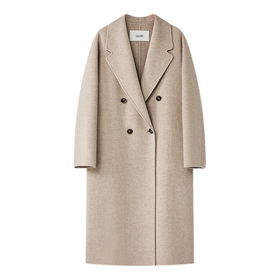 【绵羊毛】Laurel劳芮25秋新款双排扣西装领长款大衣LWD364D04200