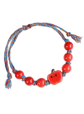景德镇陶瓷本命年转运红色手绳