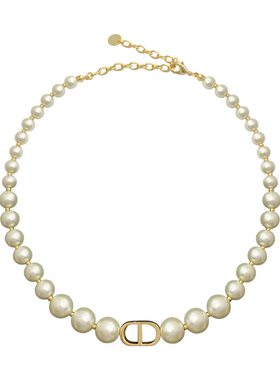 D家经典字母珍珠CD项链女气质