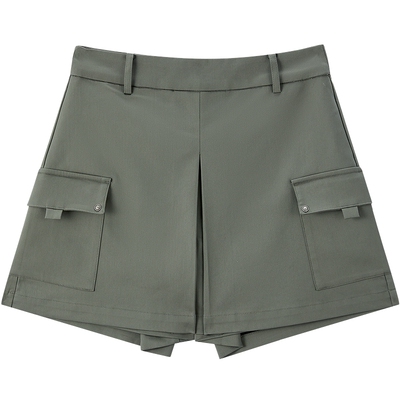 【商场同款】乐町灰色宽松休闲裤百搭通勤工装裤短裤女C2GCF3124