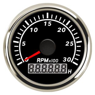 52mm拖拉机转速表改装 3000转农用车引擎12V24V通用齿数可调带灯