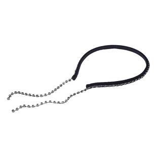 韩国发饰超闪水钻流苏发箍复古简约后挂式头箍细边丝绒外出发卡